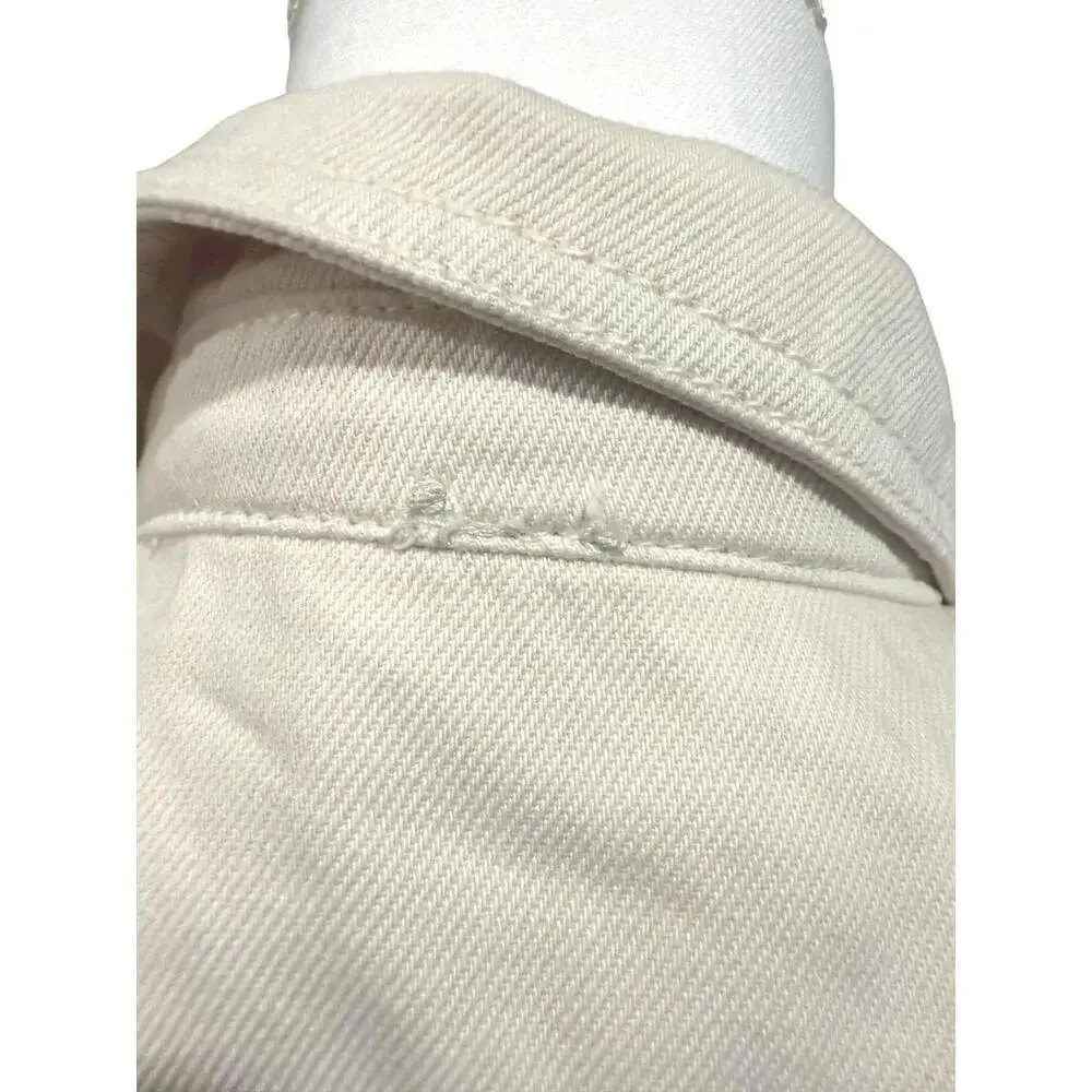 Free People We the Free Tiered Utility Shirt Dress – Size Small (Ivory)